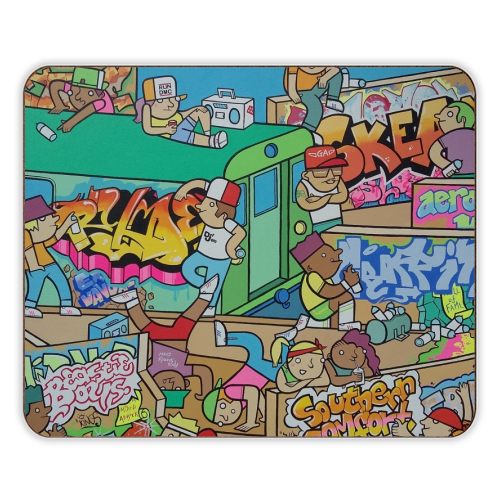 The South Bronx Funktronix Bomb Squad 1986 - designer placemat by Darren Baxter