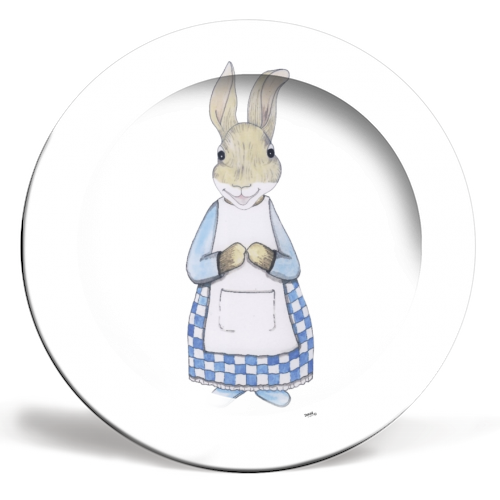 Nanna Bunny - ceramic dinner plate by Ivan Picknell