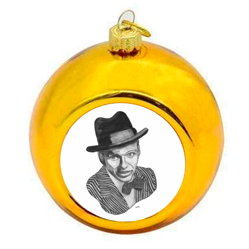 Frank Sinatra - colourful christmas bauble by Ivan Picknell