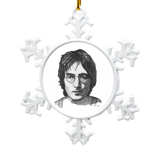 IMAGINE - John Lennon - snowflake decoration by Ivan Picknell