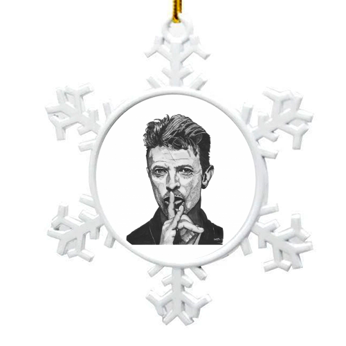 David BOWIE - HERO - snowflake decoration by Ivan Picknell