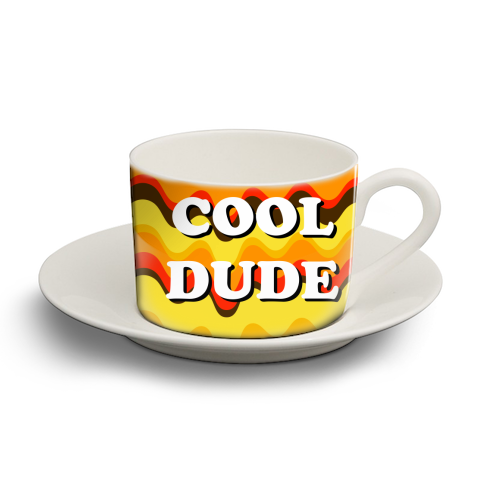 Cool Dude - personalised cup and saucer by Adam Regester
