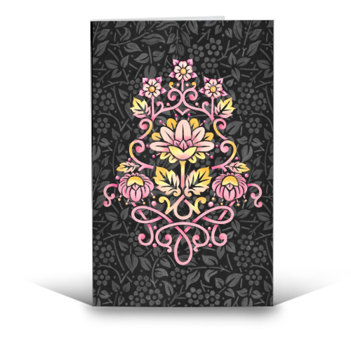 Rose Damask - funny greeting card by Patricia Shea