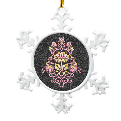 Rose Damask - snowflake decoration by Patricia Shea