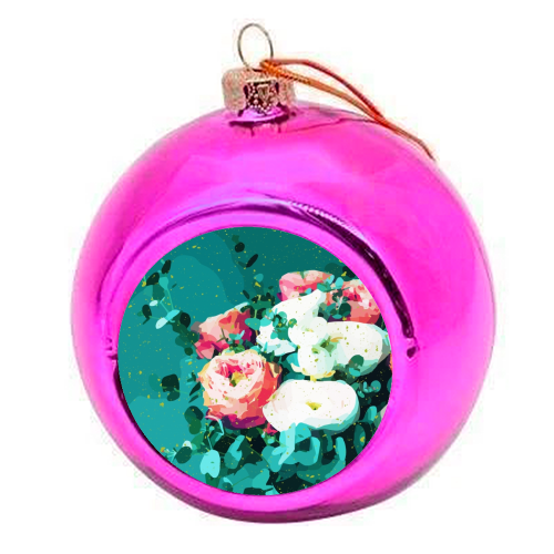 Floral & Confetti - colourful christmas bauble by Uma Prabhakar Gokhale
