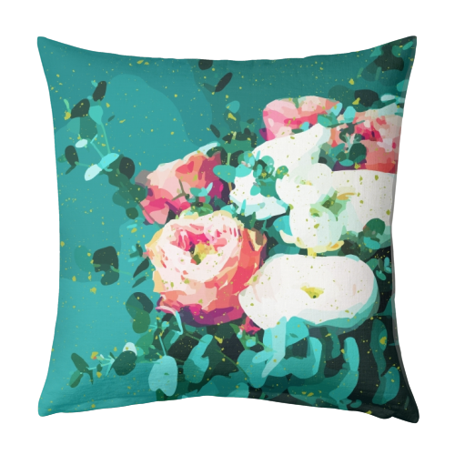 Floral & Confetti - designed cushion by Uma Prabhakar Gokhale