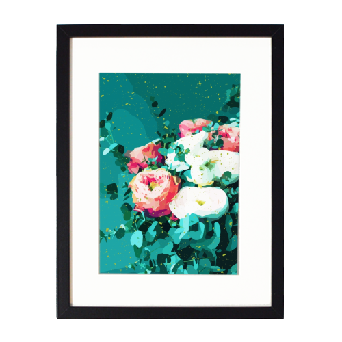 Floral & Confetti - framed poster print by Uma Prabhakar Gokhale
