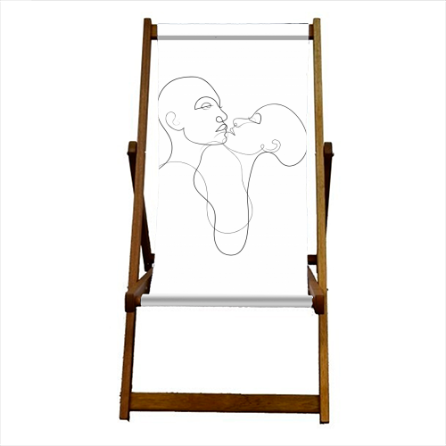 Prelude To A Kiss Line Portraits - canvas deck chair by Adam Regester