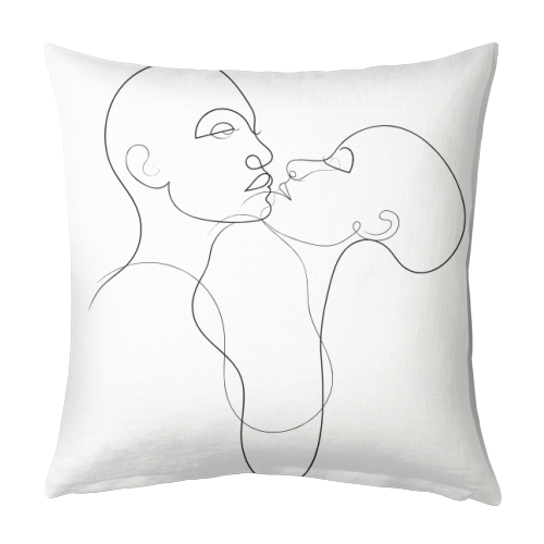 Prelude To A Kiss Line Portraits - designed cushion by Adam Regester