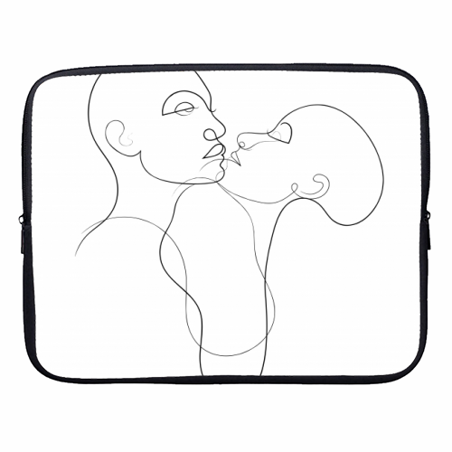 Prelude To A Kiss Line Portraits - designer laptop sleeve by Adam Regester