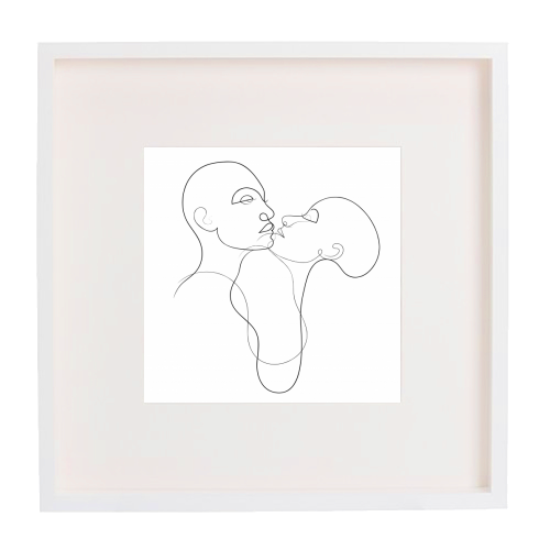 Prelude To A Kiss Line Portraits - framed poster print by Adam Regester