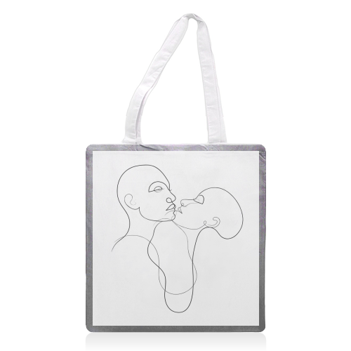Prelude To A Kiss Line Portraits - printed tote bag by Adam Regester