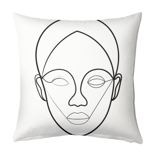 Minimal Female Portrait - designed cushion by Adam Regester