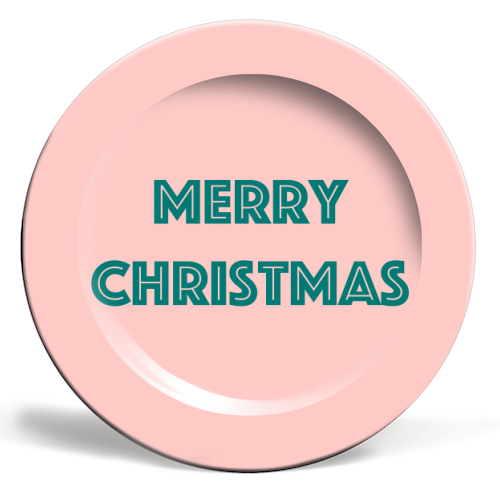 Merry Christmas - ceramic dinner plate by Adam Regester