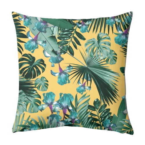 Tropical Jungle Leaves Flower Oasis #2 #tropical #decor #art - designed cushion by Anita Bella Jantz