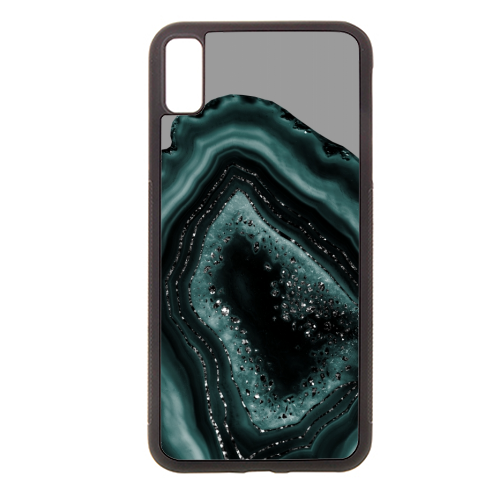 Teal Agate Black Glitter Glam #2 #gem #decor #art - stylish phone case by Anita Bella Jantz
