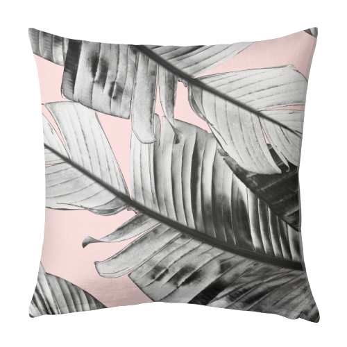 Tropical Blush Banana Leaves Dream #8 #decor #art - designed cushion by Anita Bella Jantz