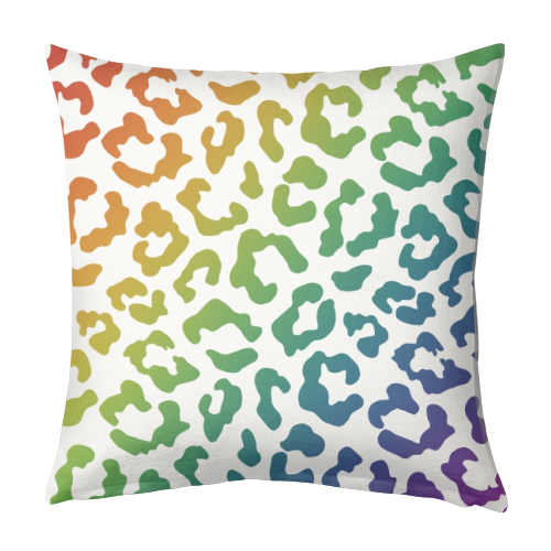 Rainbow animal print - designed cushion by Cheryl Boland
