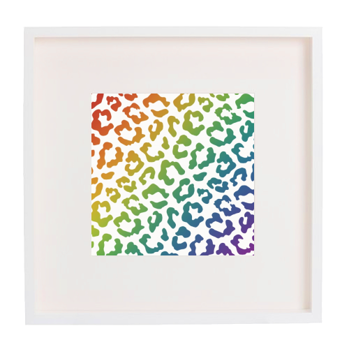 Rainbow animal print - framed poster print by Cheryl Boland