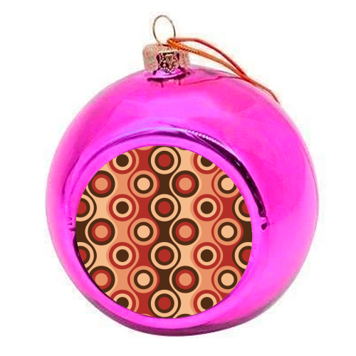 Retro 1970's Style Seventies Vintage Pattern - colourful christmas bauble by InspiredImages