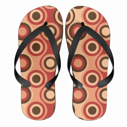 Retro 1970's Style Seventies Vintage Pattern - funny flip flops by InspiredImages