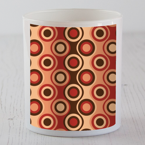 Retro 1970's Style Seventies Vintage Pattern - scented candle by InspiredImages