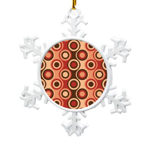 Retro 1970's Style Seventies Vintage Pattern - snowflake decoration by InspiredImages