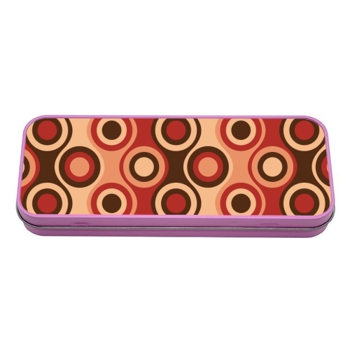 Retro 1970's Style Seventies Vintage Pattern - tin pencil case by InspiredImages