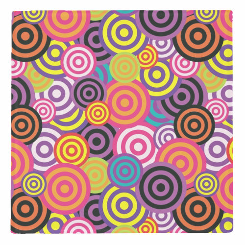 CST_173300_3 3dRose The Word Love in A Vintage Funky Retro 60S Hippie Tie-Dye Pattern Set of 4 Ceramic Tile Coasters 