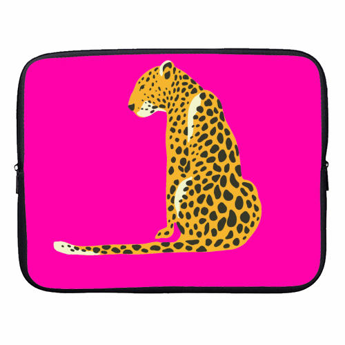 A Leopard Sits - designer laptop sleeve by Wallace Elizabeth