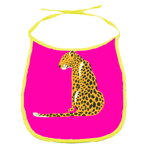 A Leopard Sits - funny baby bib by Wallace Elizabeth
