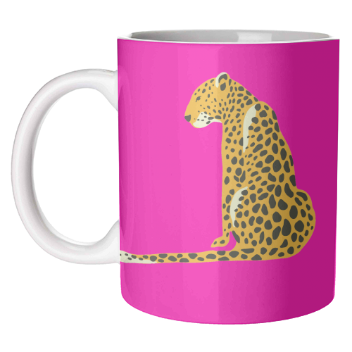 A Leopard Sits - unique mug by Wallace Elizabeth