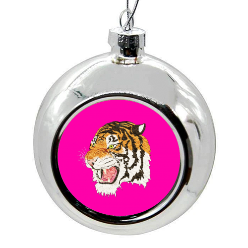 Easy Tiger - colourful christmas bauble by Wallace Elizabeth