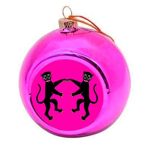 The Dancing Panther - colourful christmas bauble by Wallace Elizabeth