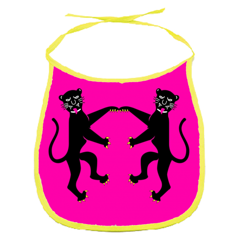 The Dancing Panther - funny baby bib by Wallace Elizabeth