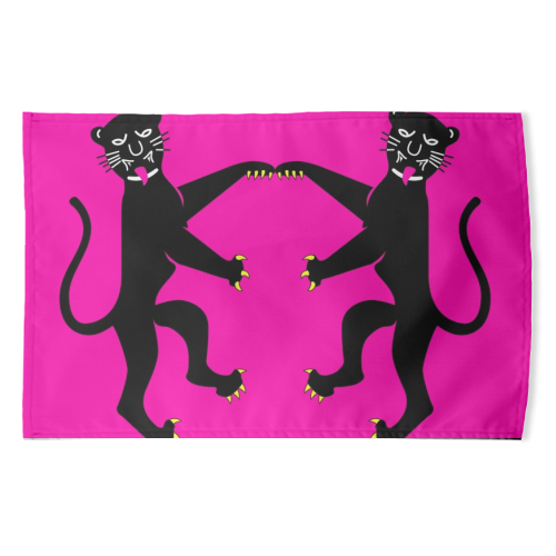 The Dancing Panther - funny tea towel by Wallace Elizabeth