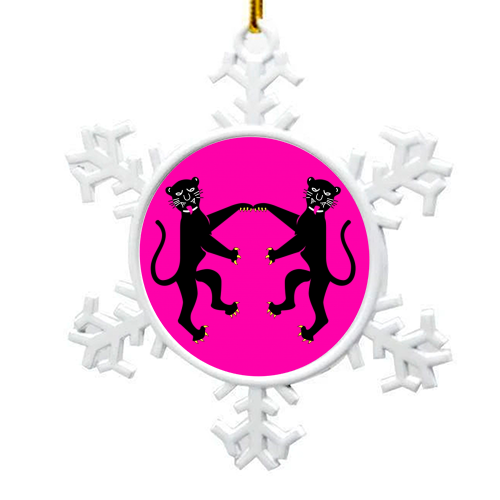 The Dancing Panther - snowflake decoration by Wallace Elizabeth