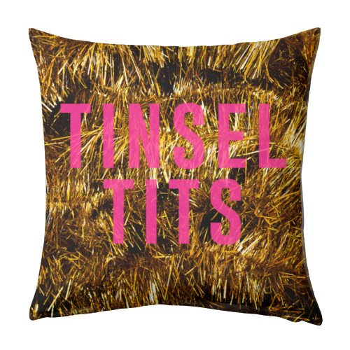 Tinsel Tits - designed cushion by The 13 Prints