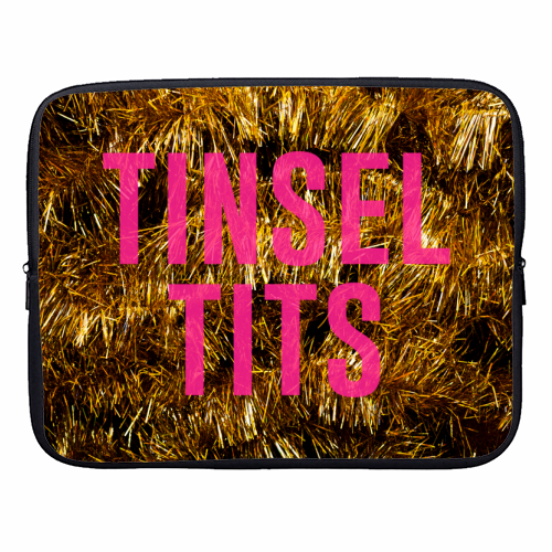 Tinsel Tits - designer laptop sleeve by The 13 Prints
