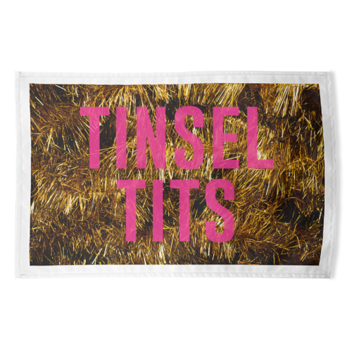 Tinsel Tits - funny tea towel by The 13 Prints