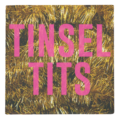 Tinsel Tits - personalised beer coaster by The 13 Prints