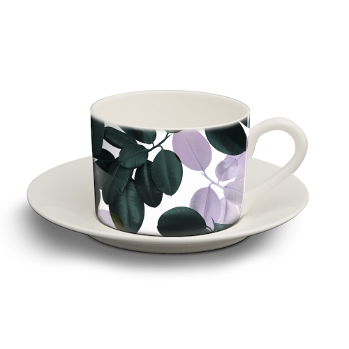 Ficus Leaves Glam #1 #tropical #decor #art - personalised cup and saucer by Anita Bella Jantz