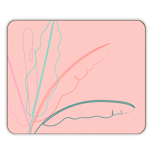 Banana Palm ( coral background ) - designer placemat by Adam Regester