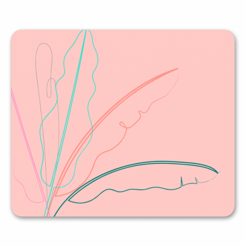 Banana Palm ( coral background ) - funny mouse mat by Adam Regester