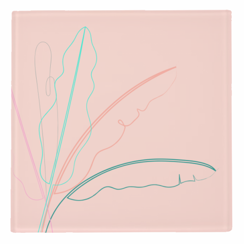 Banana Palm ( coral background ) - personalised beer coaster by Adam Regester