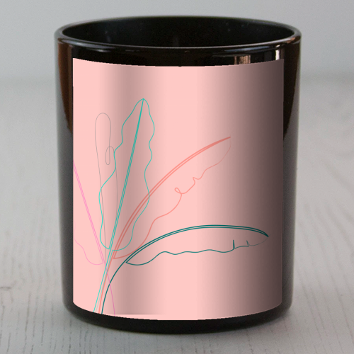 Banana Palm ( coral background ) - scented candle by Adam Regester