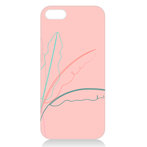 Banana Palm ( coral background ) - unique phone case by Adam Regester