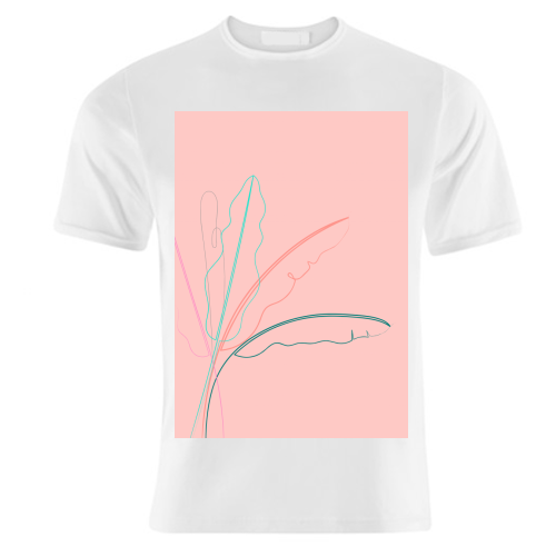 Banana Palm ( coral background ) - unique t shirt by Adam Regester