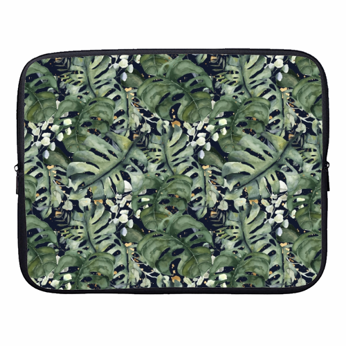 Tropical Blooms - designer laptop sleeve by Natalie Hancock