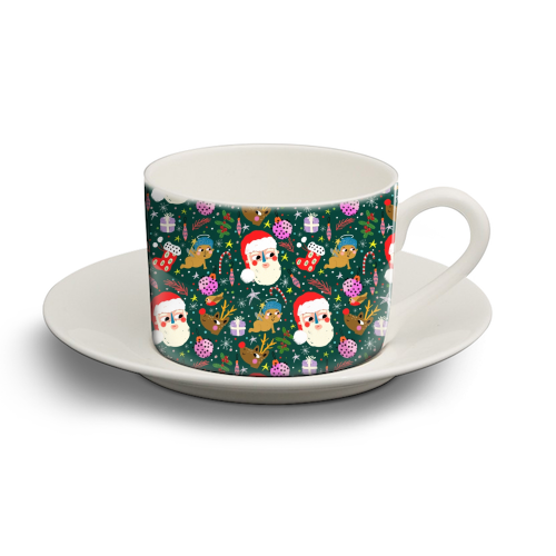 CHRISTMAS JOY - personalised cup and saucer by Nichola Cowdery